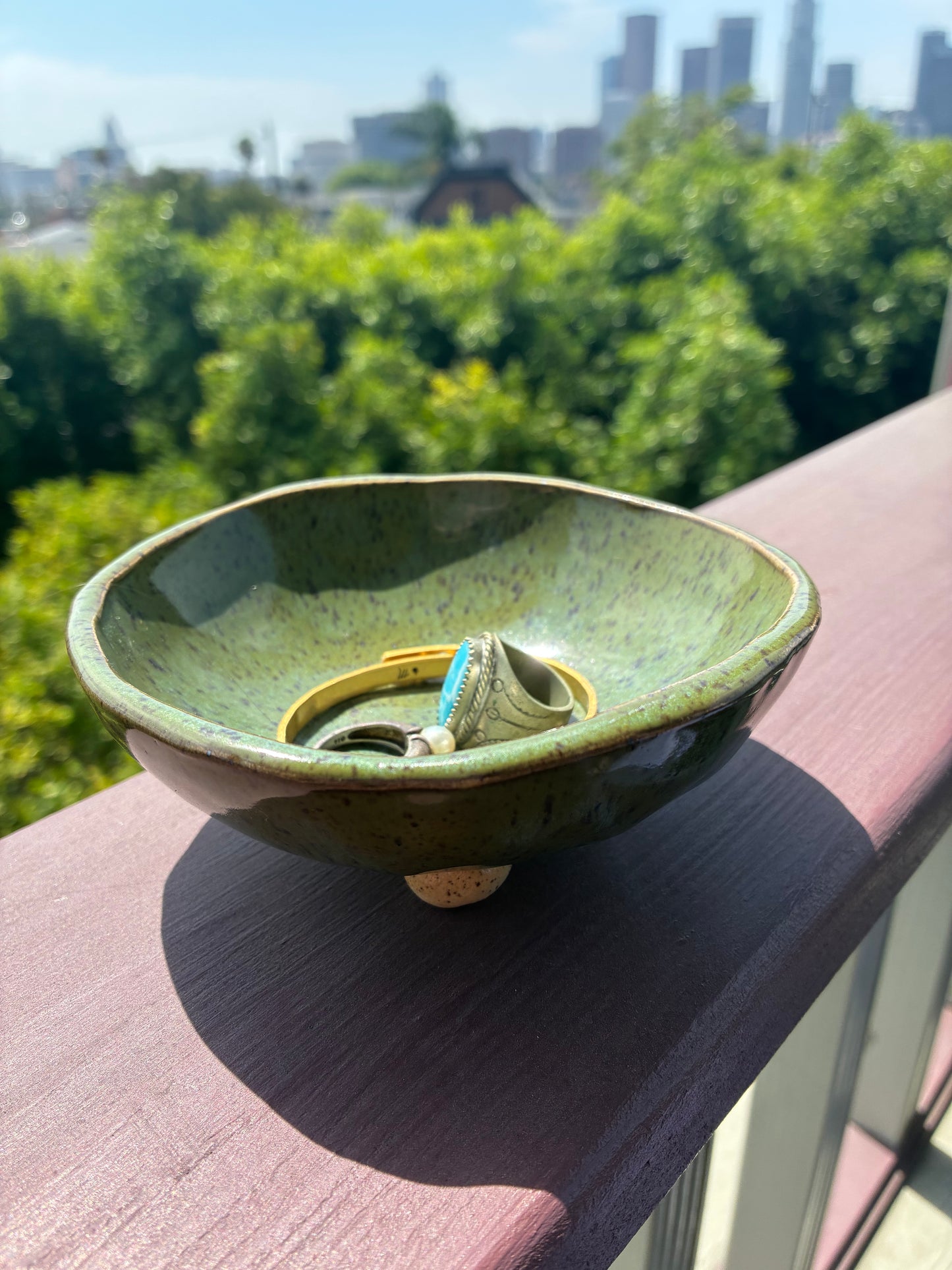 Green Peacock Jewelry Tray