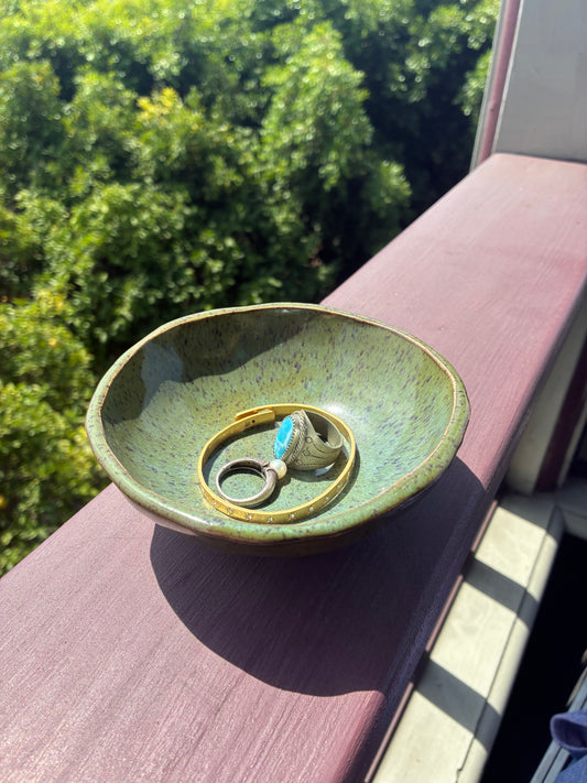 Green Peacock Jewelry Tray