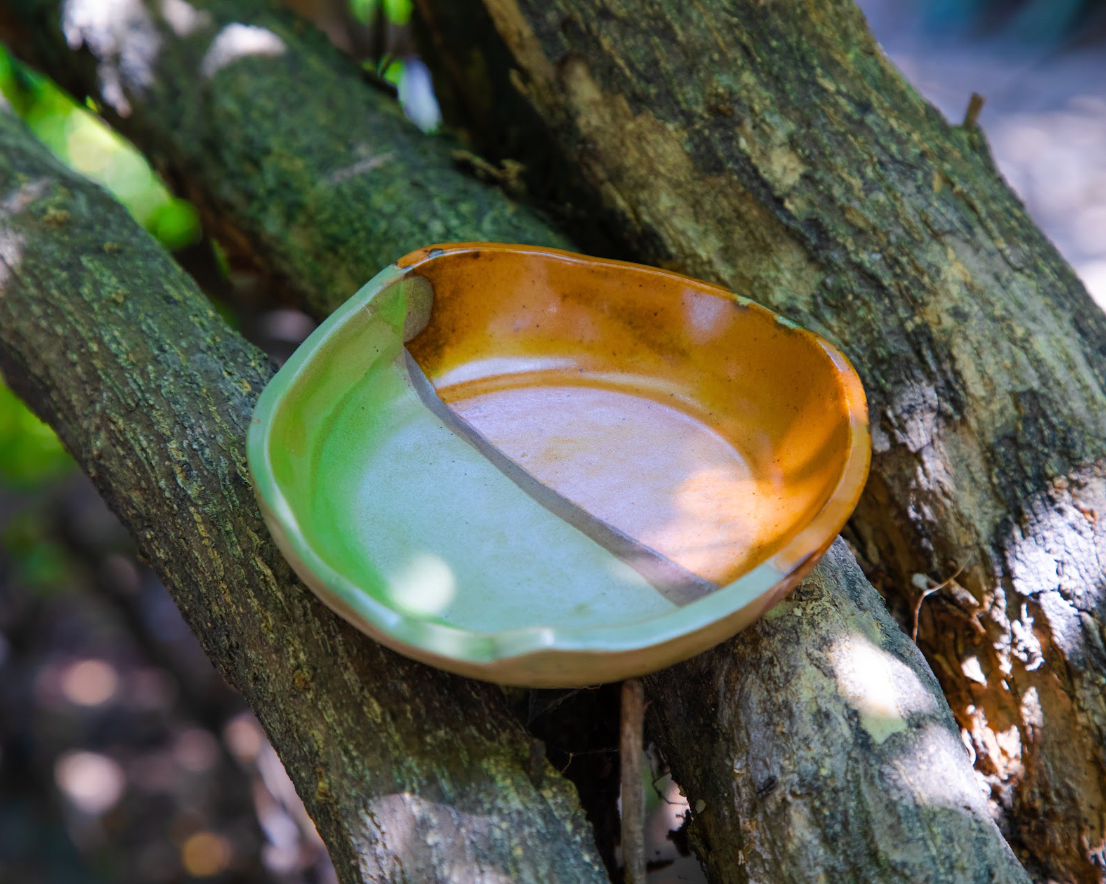 Tan + Olive Plate